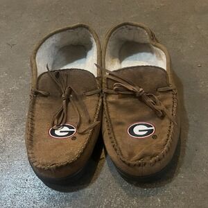 Georgia Bulldogs Loafer Sherpa Lined Slippers‎ Men Large Tan FOCO
